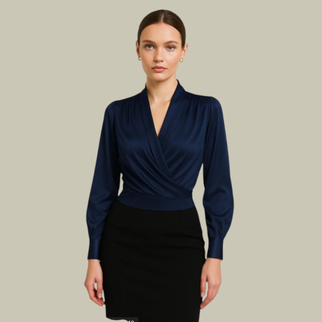 Verena Satin Wrap Blouse