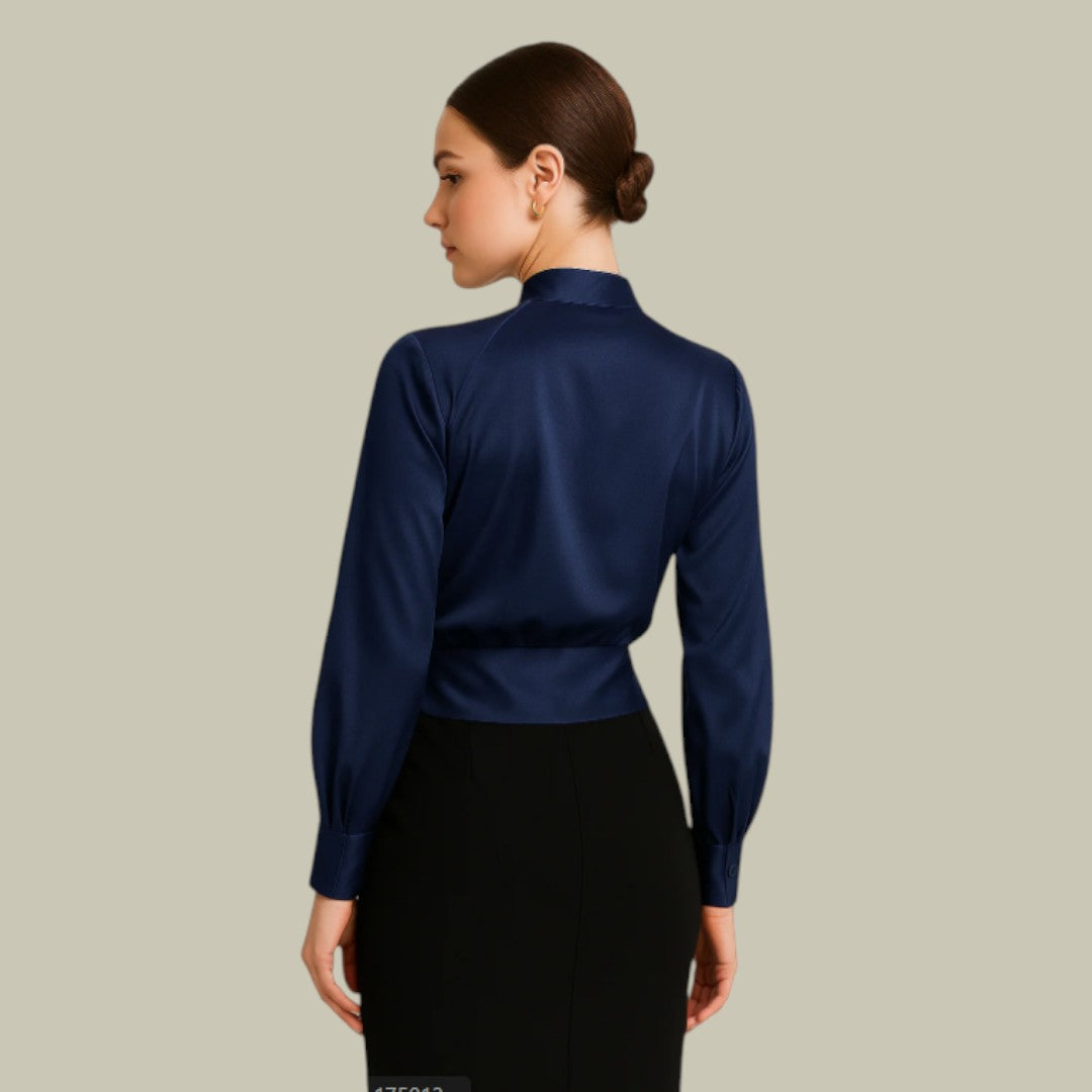 Verena Satin Wrap Blouse