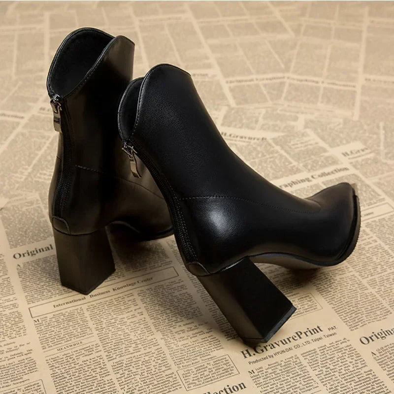 Angela Pointed Toe Heeled Ankle Boots