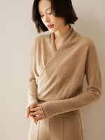 Laura Elegant Wrap-Front Sweater