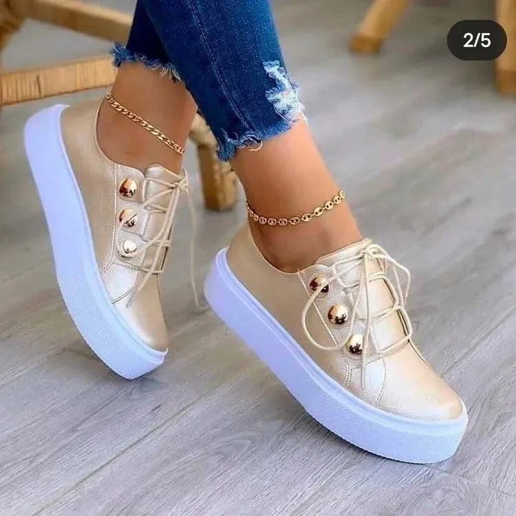 Serena | Round Toe Platform Sneakers