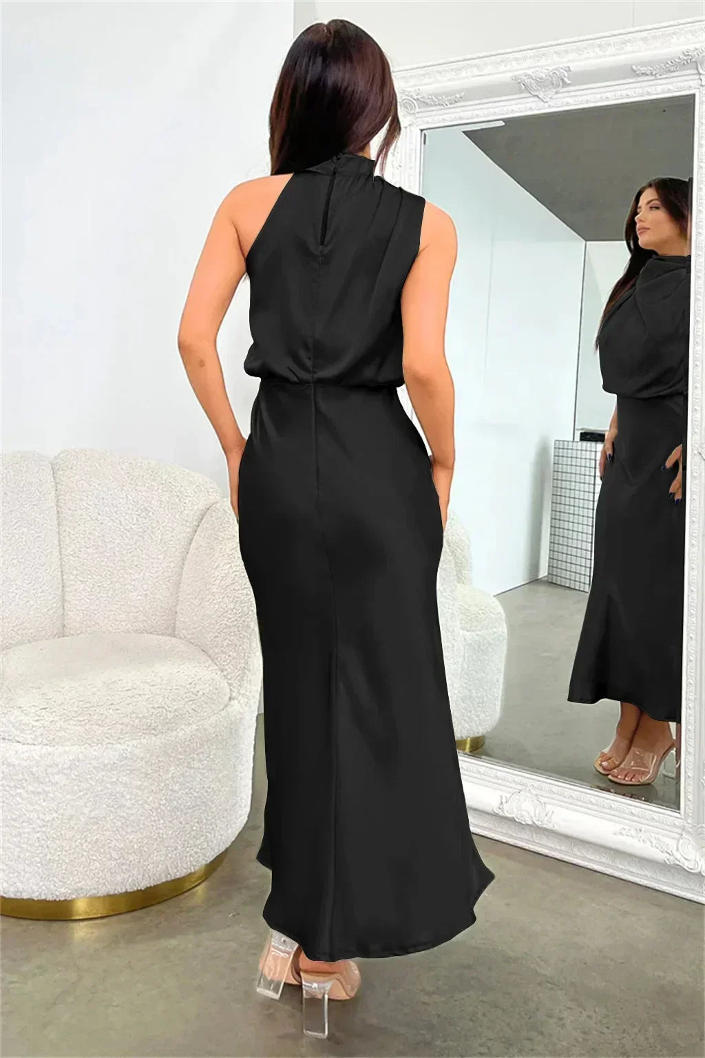 Doris Chic Halter Evening Dress