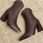 Angela Pointed Toe Heeled Ankle Boots