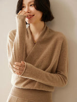 Laura Elegant Wrap-Front Sweater