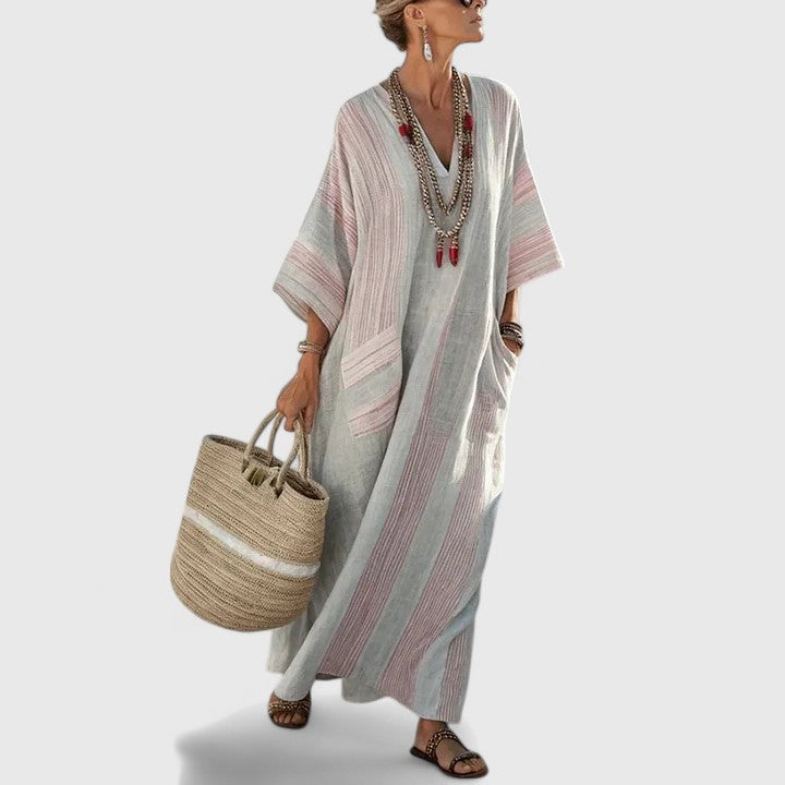 Alina Boho Maxi Dress with Pockets