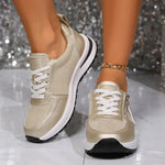 Sienna | Metallic Lace-Up Platform Sneakers