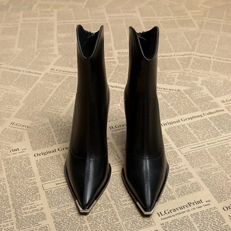 Angela Pointed Toe Heeled Ankle Boots