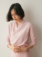 Laura Elegant Wrap-Front Sweater