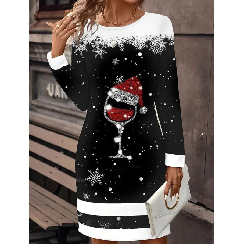 Carolin Snowman Print Christmas Sweater Dress