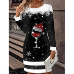Carolin Snowman Print Christmas Sweater Dress
