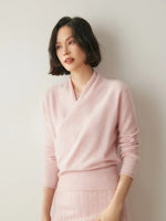 Laura Elegant Wrap-Front Sweater