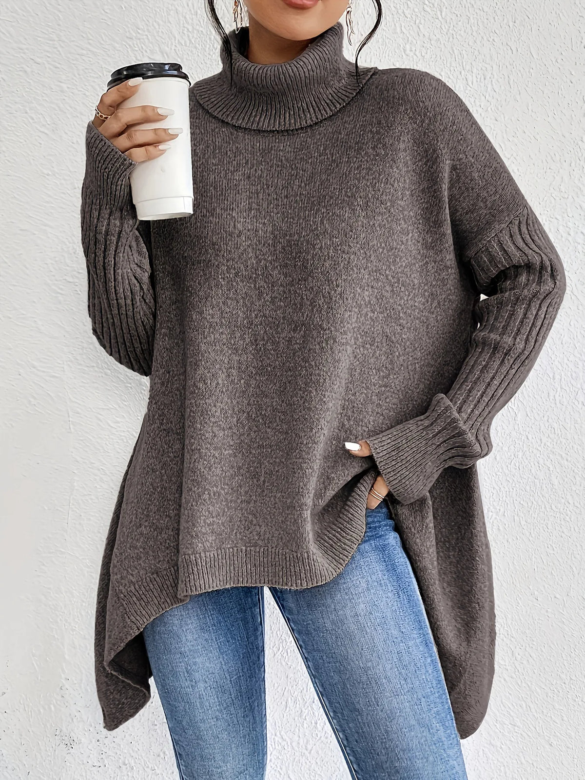Gudrun Cozy Oversized High-Neck Winter Sweater
