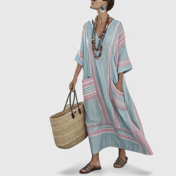 Alina Boho Maxi Dress with Pockets