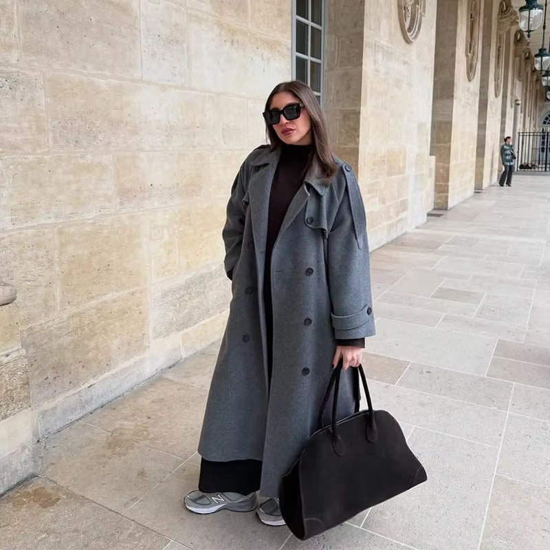 Sabine Long Wool Winter Trench Coat