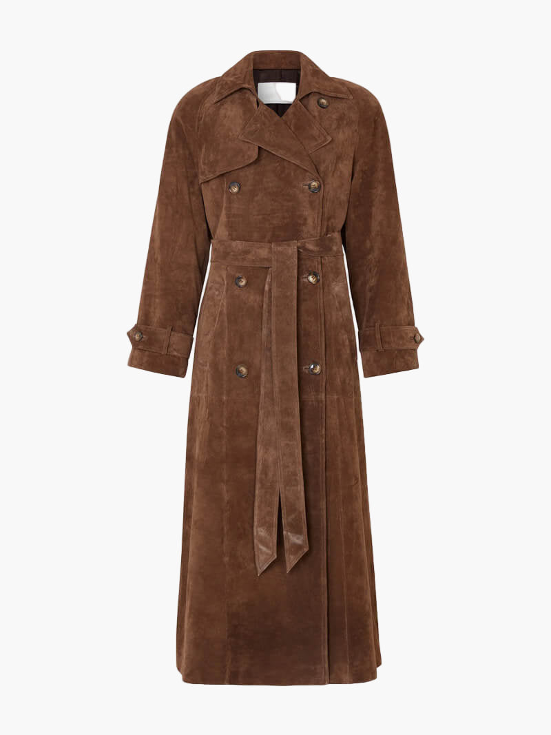 Emilia Winter Suede Double-Button Coat