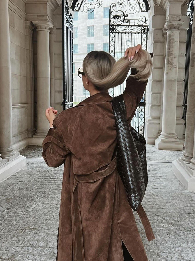 Emilia Winter Suede Double-Button Coat
