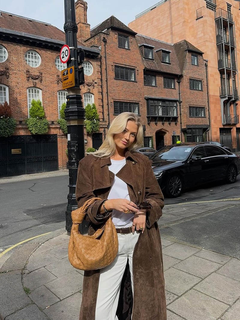 Emilia Winter Suede Double-Button Coat