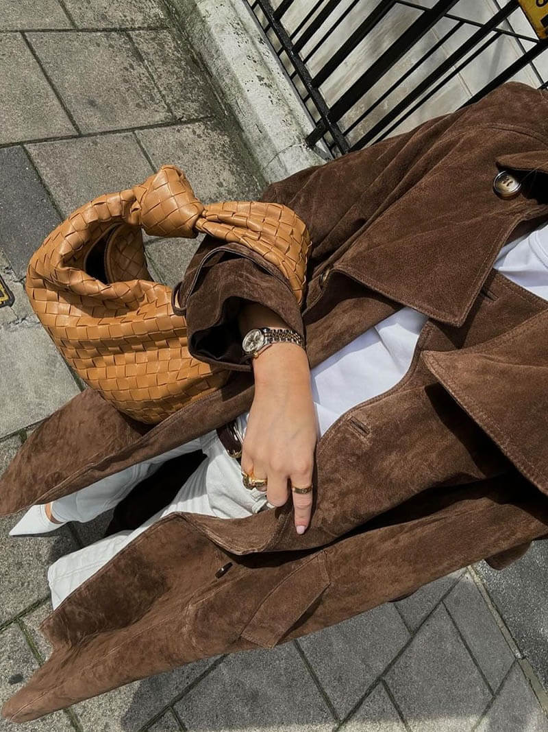 Emilia Winter Suede Double-Button Coat