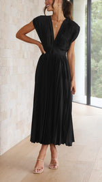 Bettina Classic Pleated Maxi Dress