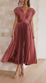 Bettina Classic Pleated Maxi Dress