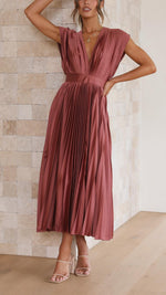 Bettina Classic Pleated Maxi Dress