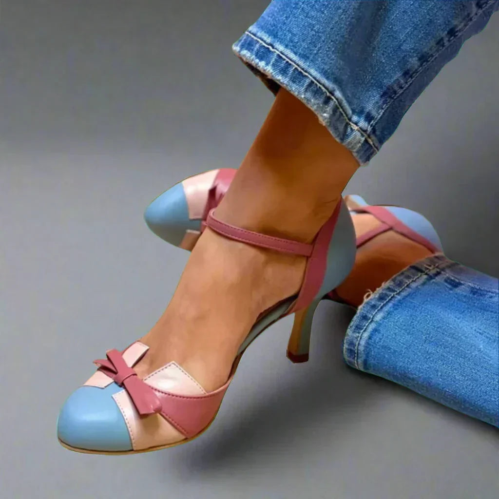 Barbara Classic Bow-Strap Mid-Heel Pumps