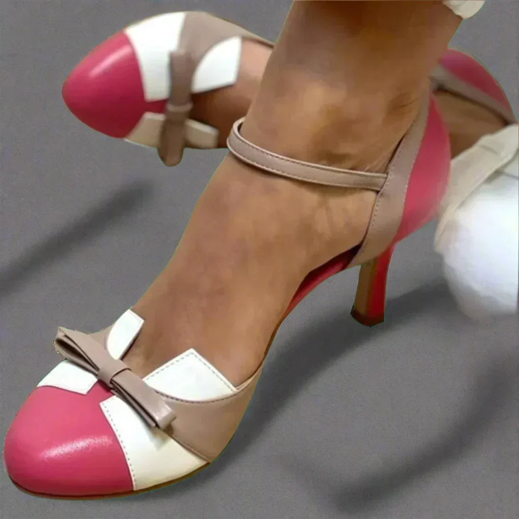 Barbara Classic Bow-Strap Mid-Heel Pumps