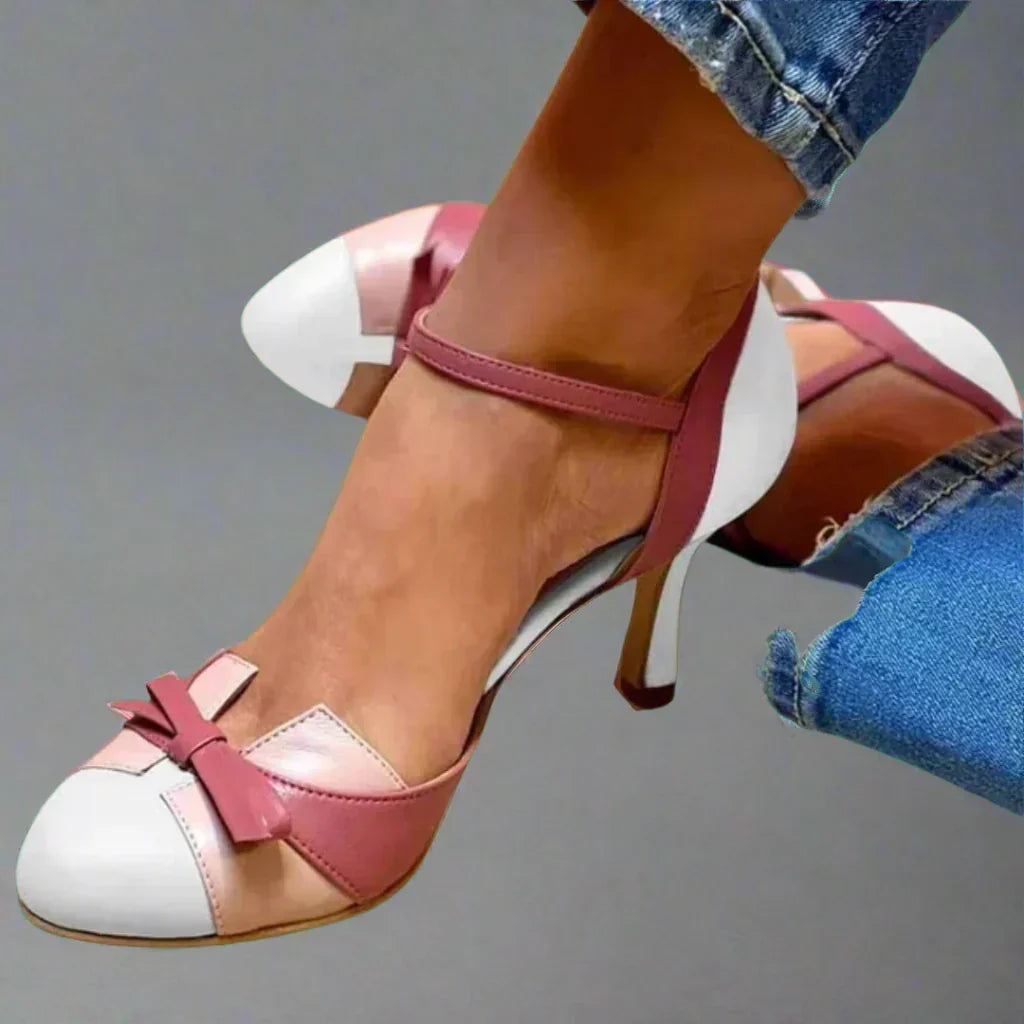 Barbara Classic Bow-Strap Mid-Heel Pumps