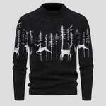 Hans Reindeer & Forest Print Christmas Sweater