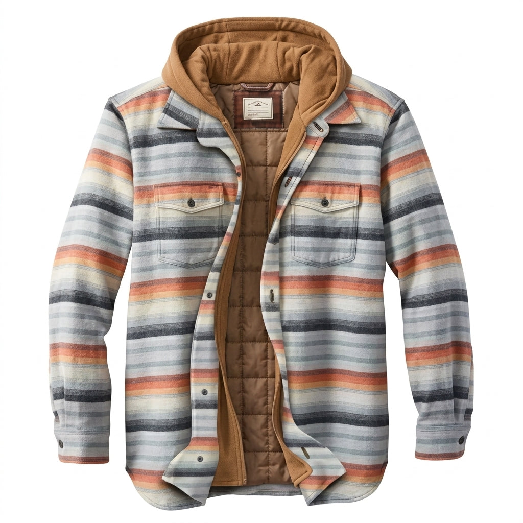 Simon Hooded Patchwork Flannel Jacket