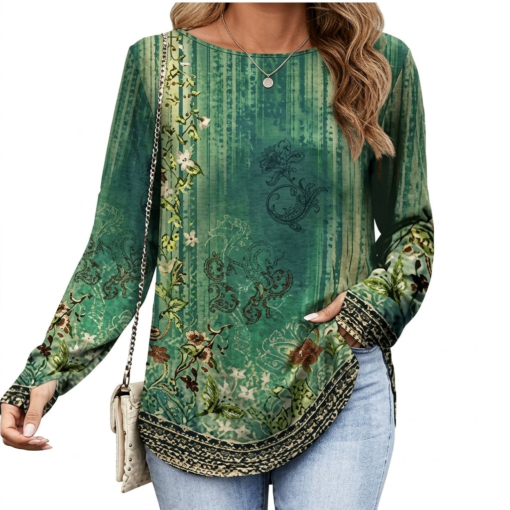 Leonie Mandala Print Tunic with 3/4 Sleeves