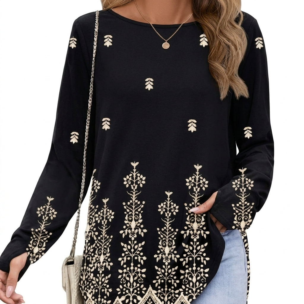 Leonie Mandala Print Tunic with 3/4 Sleeves