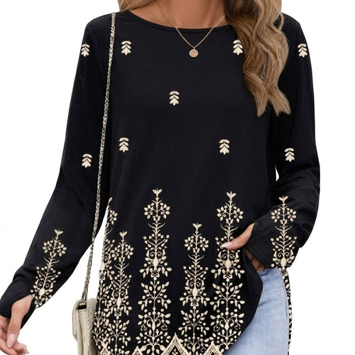 Leonie Mandala Print Tunic with 3/4 Sleeves