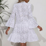 Elfriede Boho Tiered V-Neck Three-Quarter Sleeve Dress