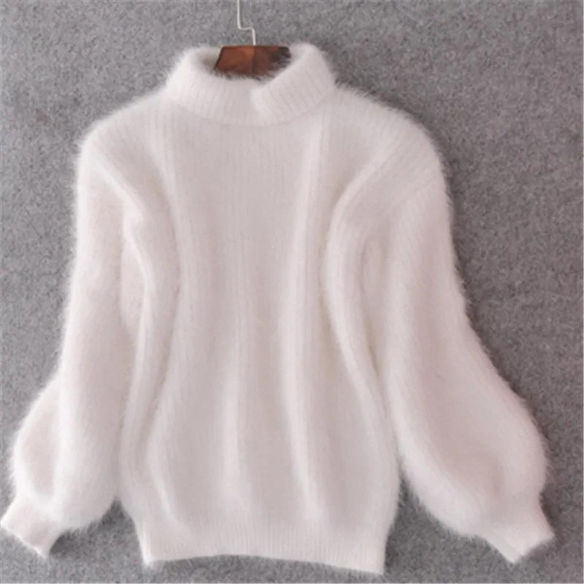 Emilia Soft Fuzzy High-Neck Winter Sweater