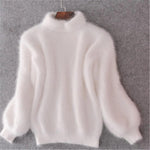 Emilia Soft Fuzzy High-Neck Winter Sweater