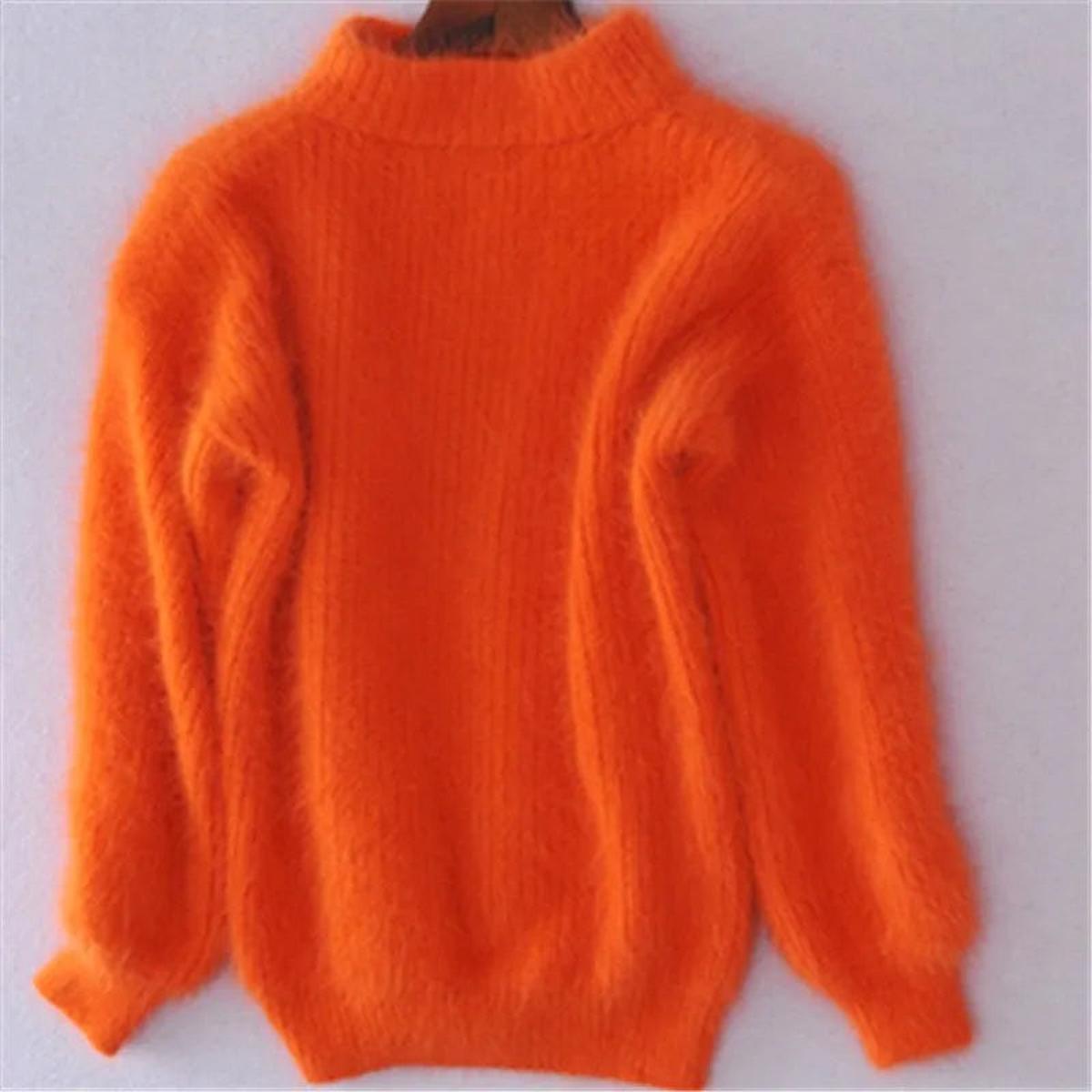 Emilia Soft Fuzzy High-Neck Winter Sweater