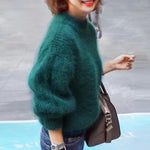 Emilia Soft Fuzzy High-Neck Winter Sweater