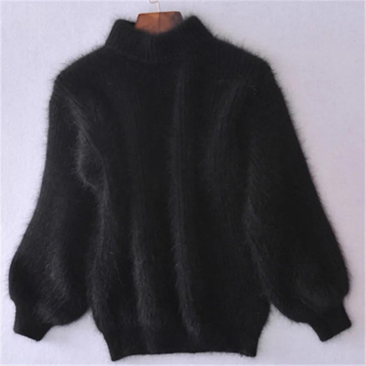Emilia Soft Fuzzy High-Neck Winter Sweater