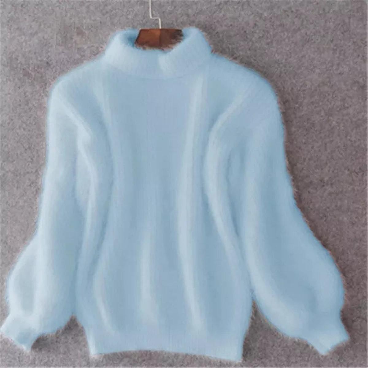 Emilia Soft Fuzzy High-Neck Winter Sweater