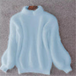 Emilia Soft Fuzzy High-Neck Winter Sweater