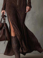 Emma Belted Maxi Dress with High Slit