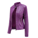 Kirsten Faux Leather Zip Biker Jacket
