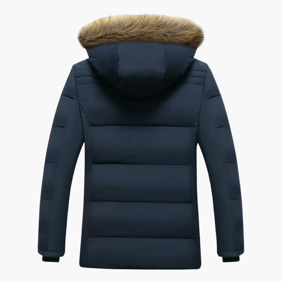 Karl Rugged Hooded Winter Jacket with Faux Fur Lining