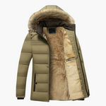 Karl Rugged Hooded Winter Jacket with Faux Fur Lining