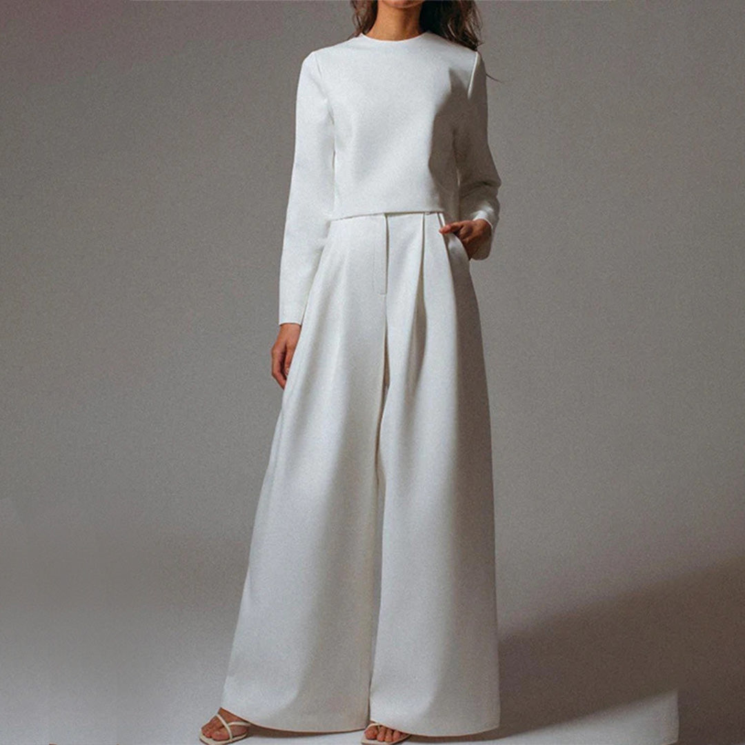 Anja Long-Sleeve Crop Top Trouser Set