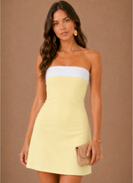 Women’s Contrast Bandeau Mini Dress – Elegant Summer Occasion | Areleon