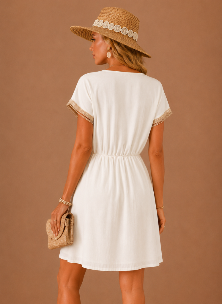 Women’s Crochet Trim Mini Dress – Boho Summer Holiday | Areleon