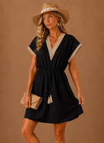 Women’s Crochet Trim Mini Dress – Boho Summer Holiday | Areleon