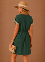 Women’s Crochet Trim Mini Dress – Boho Summer Holiday | Areleon
